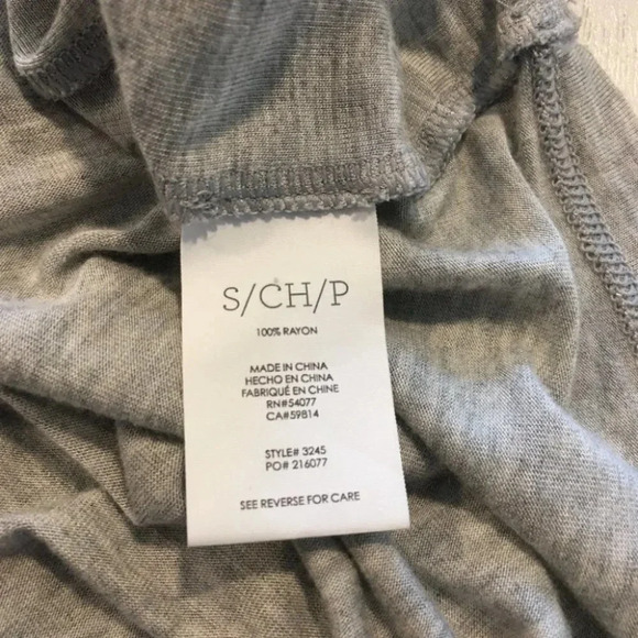 CAbi Gray Long Sleeve Drape Cross Over Taylor Top - Picture 7 of 9